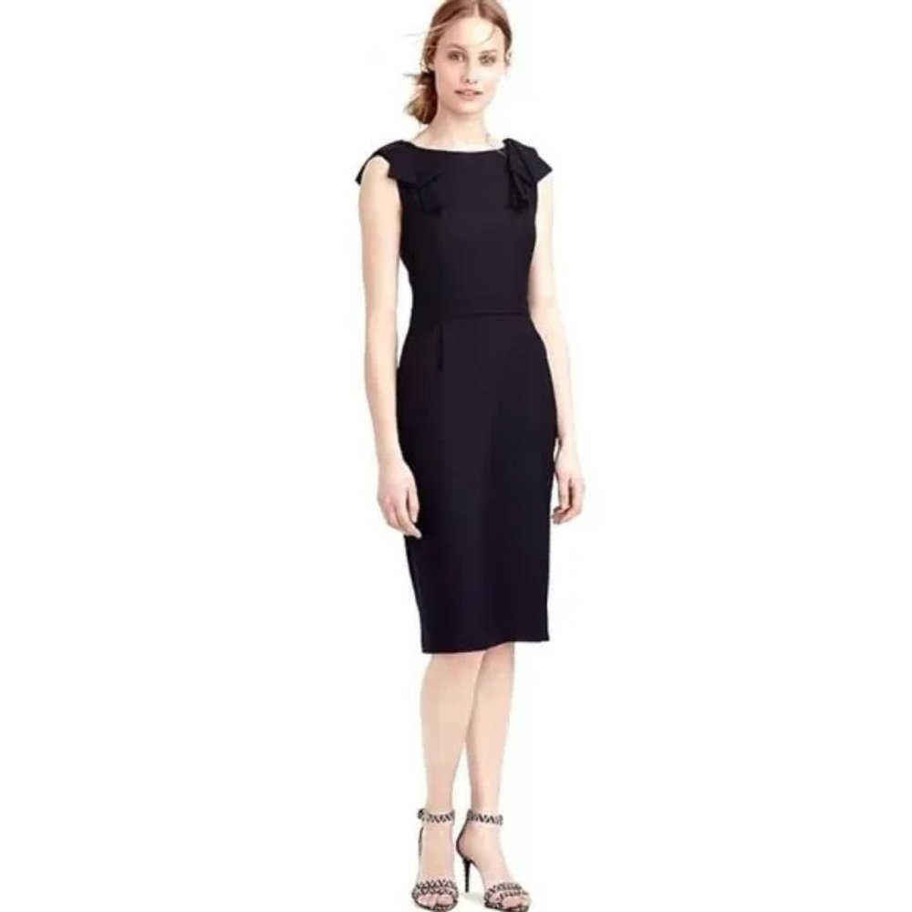 NWT JCREW Bow Shoulder Dress in Super 120’s